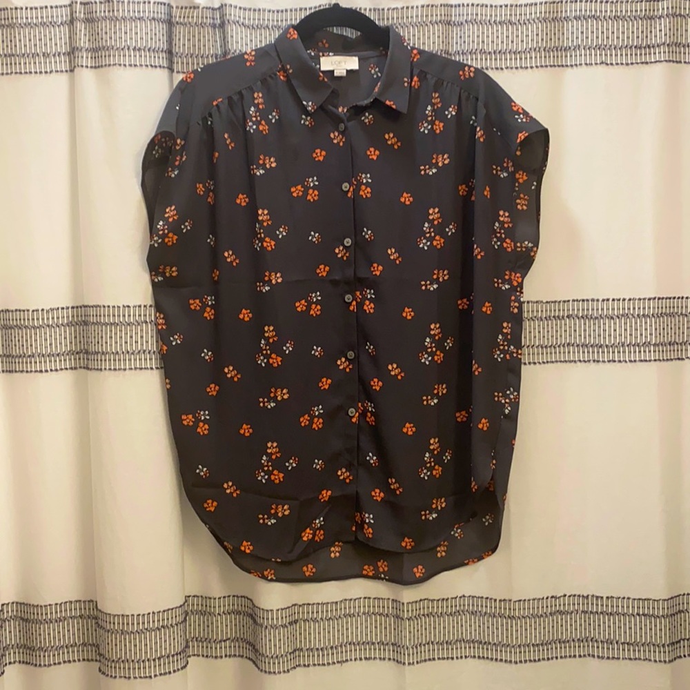 Loft dark gray blouse